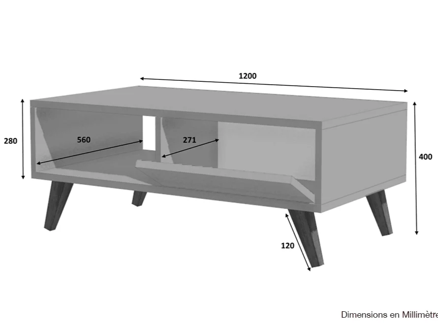 PACK FERMOZA - Meuble TV et Table Basse - Noyer et Blanc - Salon et séjour – Image 6