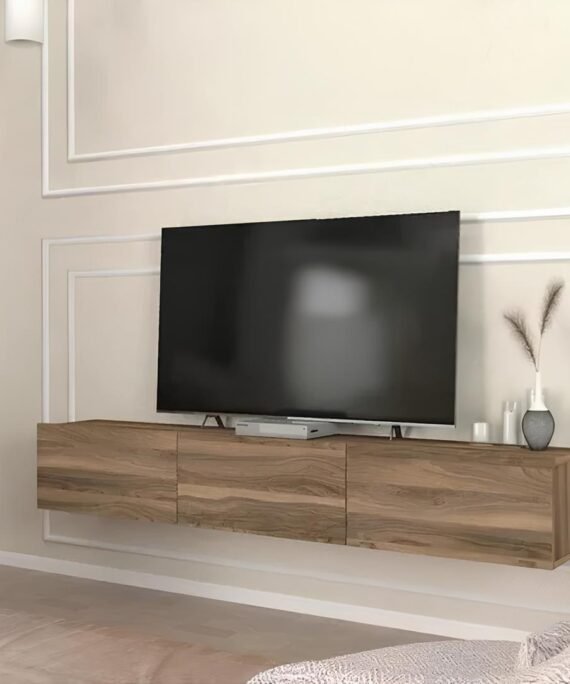 Meuble TV AKABIS - Noyer - 180 cm