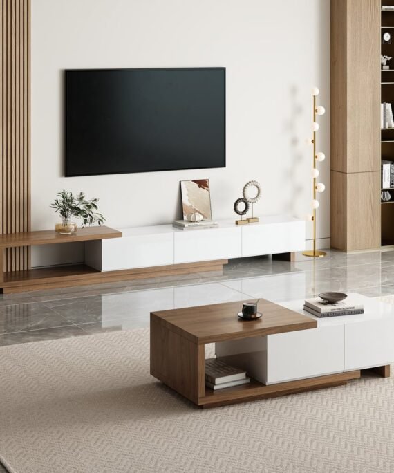 PACK ARABICA BLANC -  Meuble TV & Table Basse