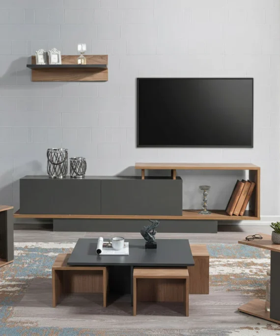 Ensemble Meuble TV+ Table basse + 2 tables d'appoint