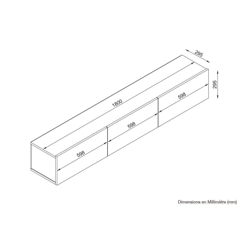 Meuble TV design suspendu TOKYO 180 cm - Chêne YUNUS – Image 8