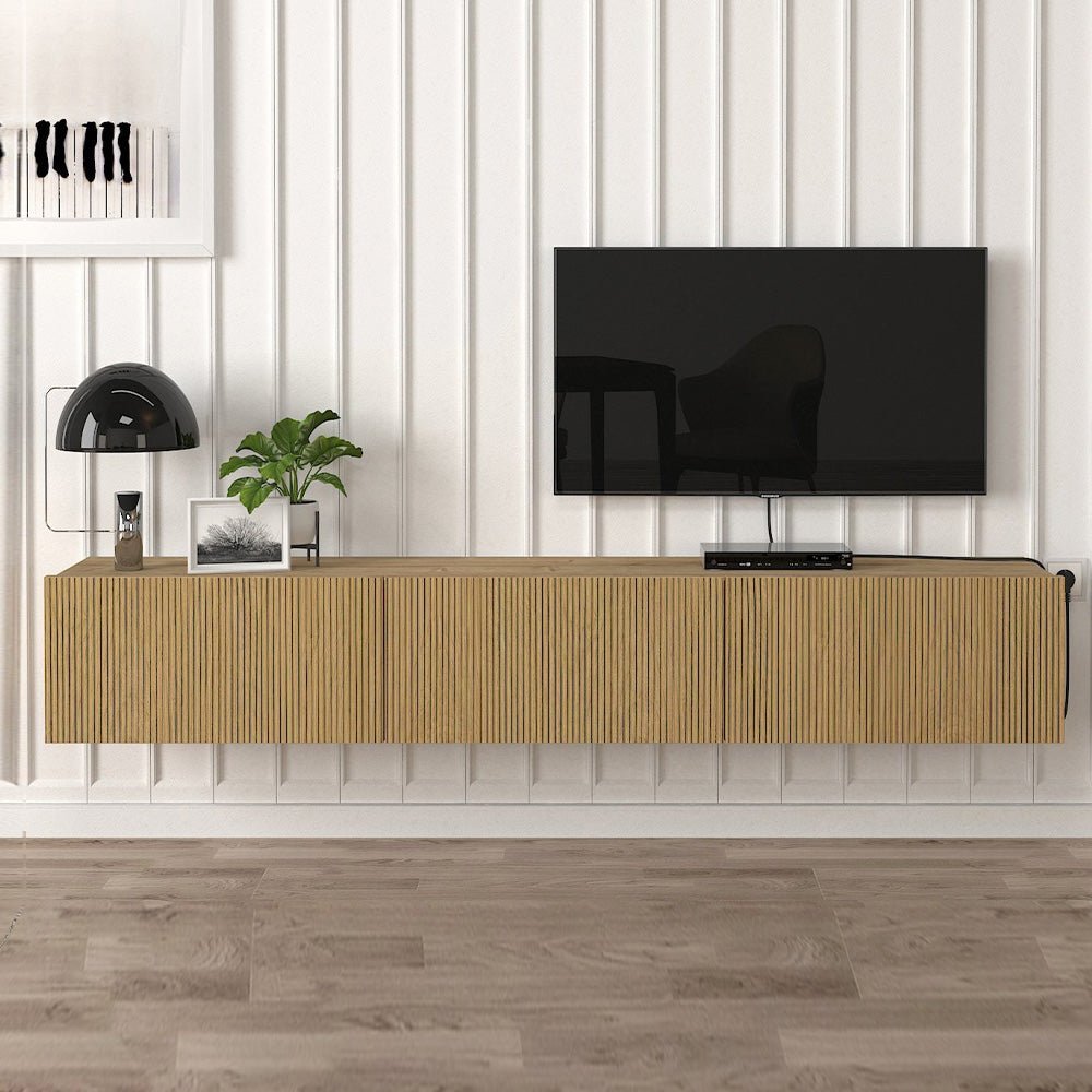 Meuble TV design suspendu TOKYO 180 cm - Chêne YUNUS – Image 3