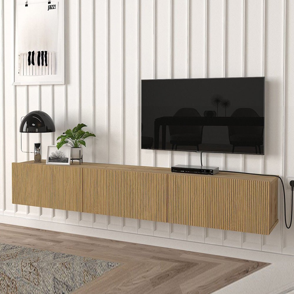 Meuble TV design suspendu TOKYO 180 cm - Chêne YUNUS