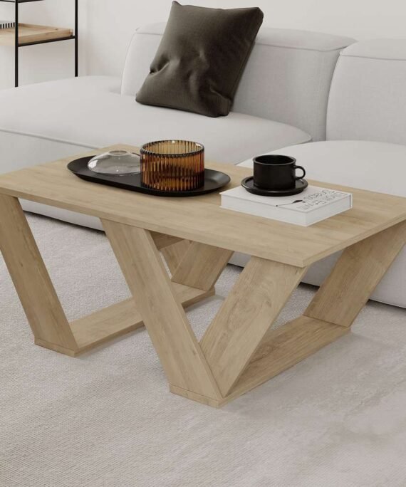 Table basse moderne pour séjour EGYPT 110 cm - Bois effet Chêne