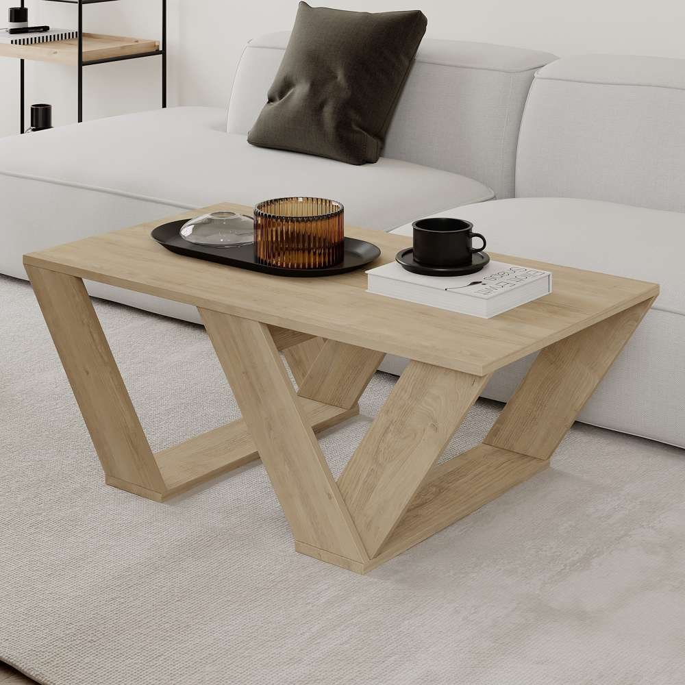 Table basse moderne pour séjour EGYPT 110 cm - Bois effet Chêne