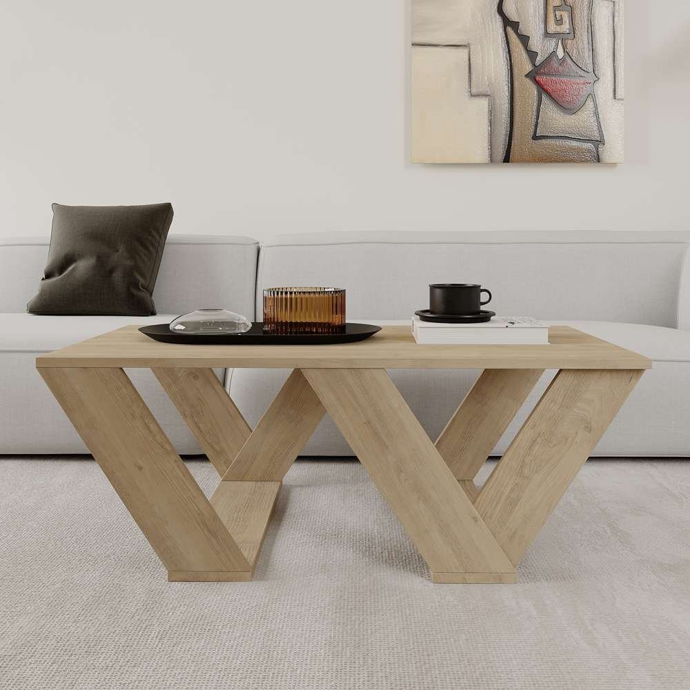 Table basse moderne pour séjour EGYPT 110 cm - Bois effet Chêne – Image 2