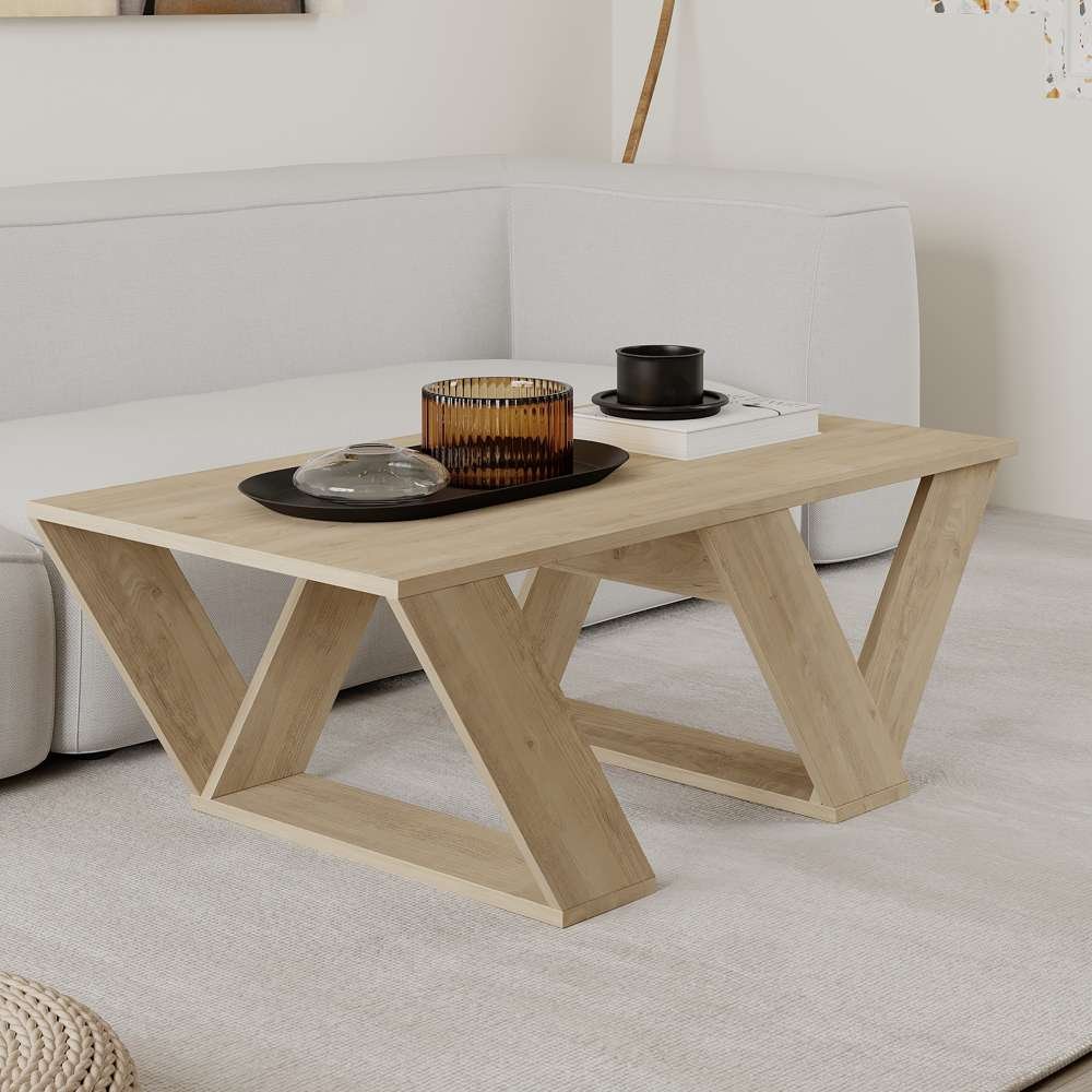 Table basse moderne pour séjour EGYPT 110 cm - Bois effet Chêne – Image 3