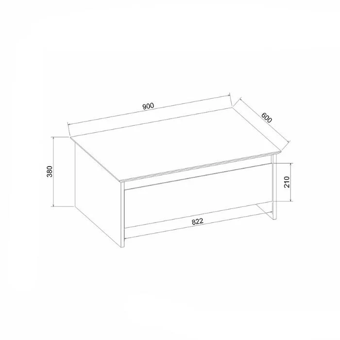 Table basse IRON-bois et blanc cassé- 90cm – Image 7