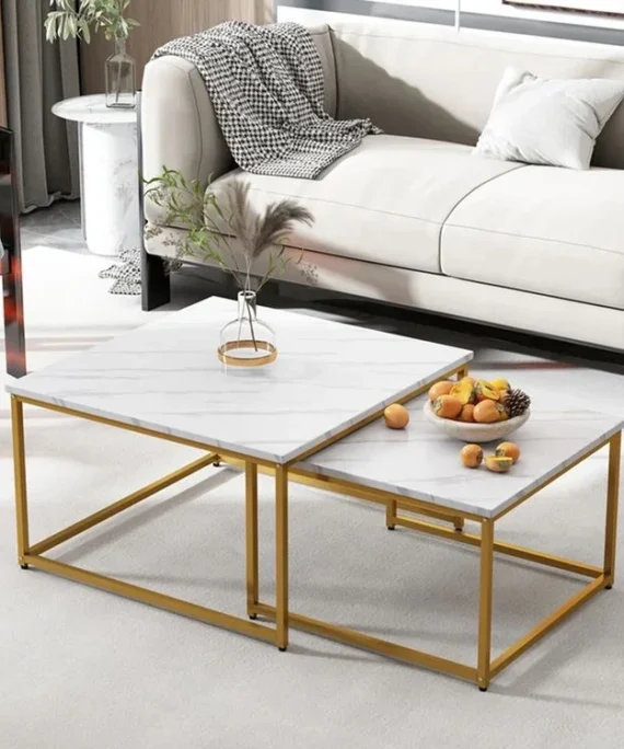 Tables gigognes - AMERICA CARRE - effet marbre 70 / 50