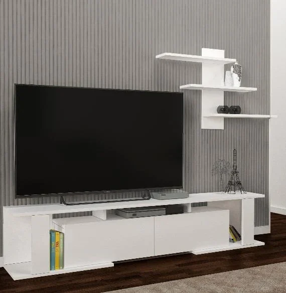 Meuble TV TORINO -bois blanc- 180cm