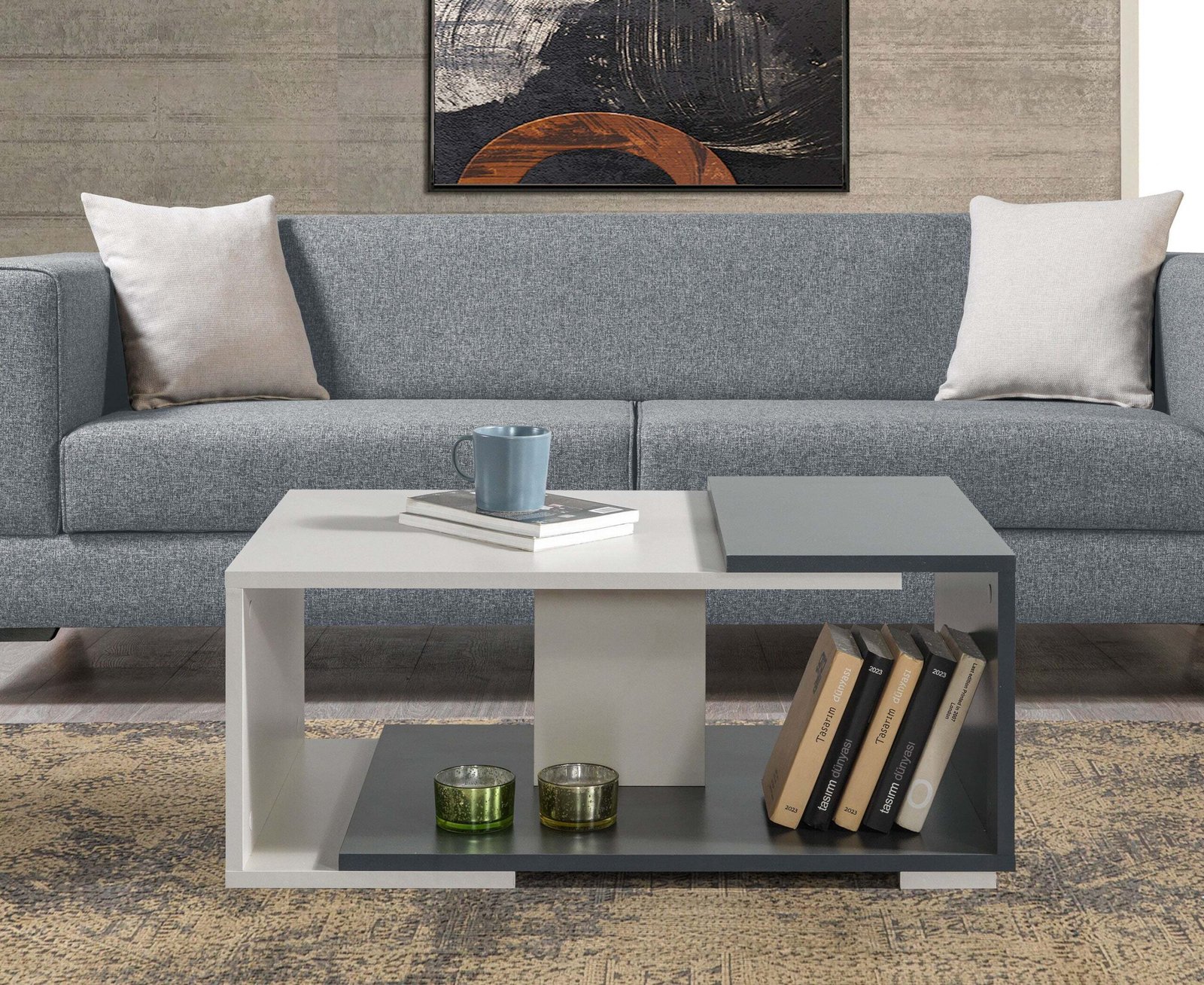 Table basse ANTIGONE - Gris et Noir
