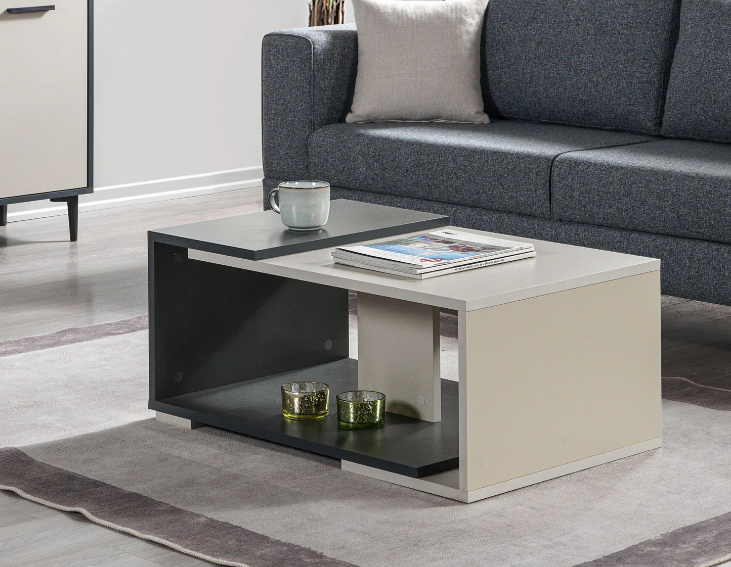 Table basse ANTIGONE - Gris et Noir – Image 2