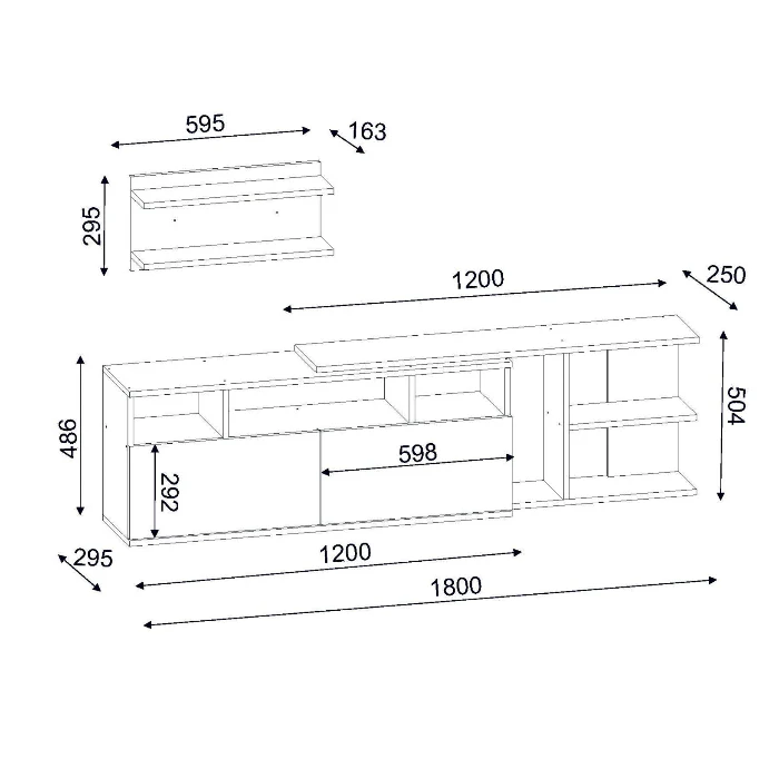 PACK MOVITA NOIR - Meuble TV avec Table basse-noir et blanc – Image 6