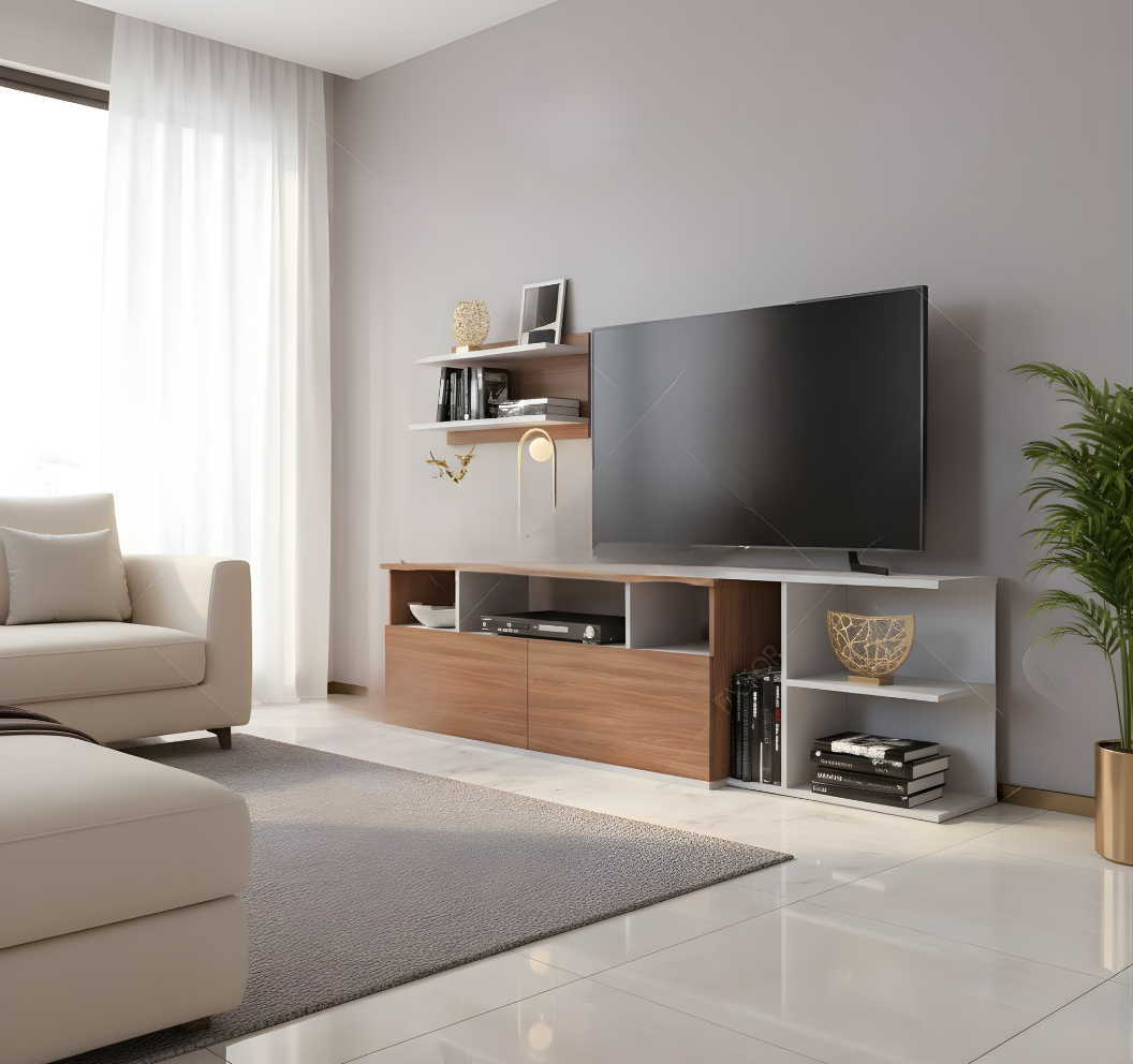 PACK MOVITA - Meuble TV avec Table basse-noyer et blanc – Image 2