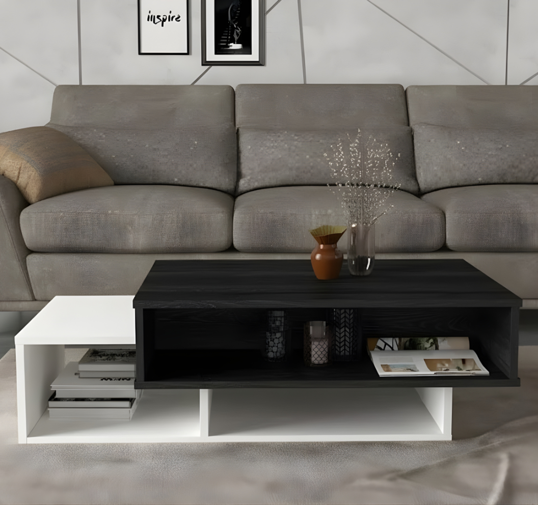 PACK MOVITA NOIR - Meuble TV avec Table basse-noir et blanc – Image 4