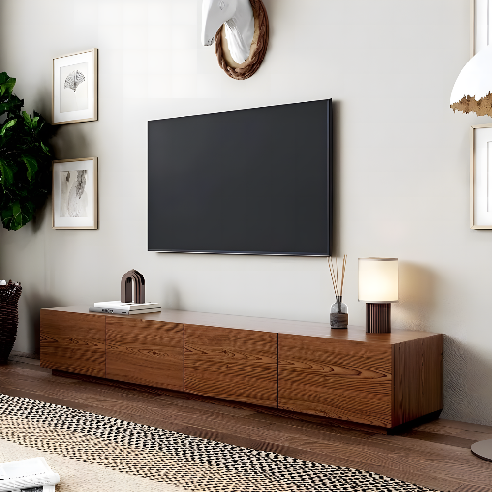 Meuble TV ANGELOS 160cm 4 portes – Marron – – Image 10