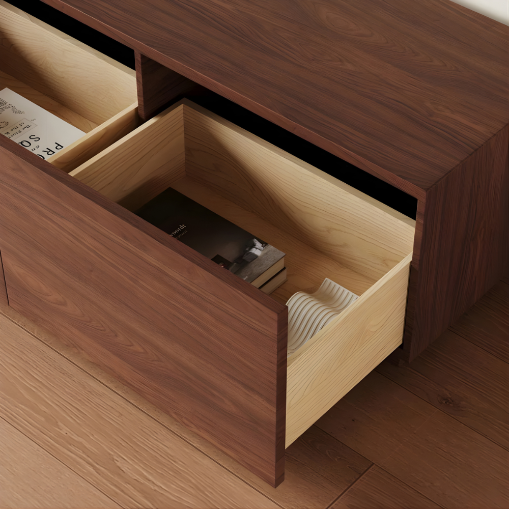 Meuble TV ANGELOS 160cm 4 portes – Marron – – Image 3