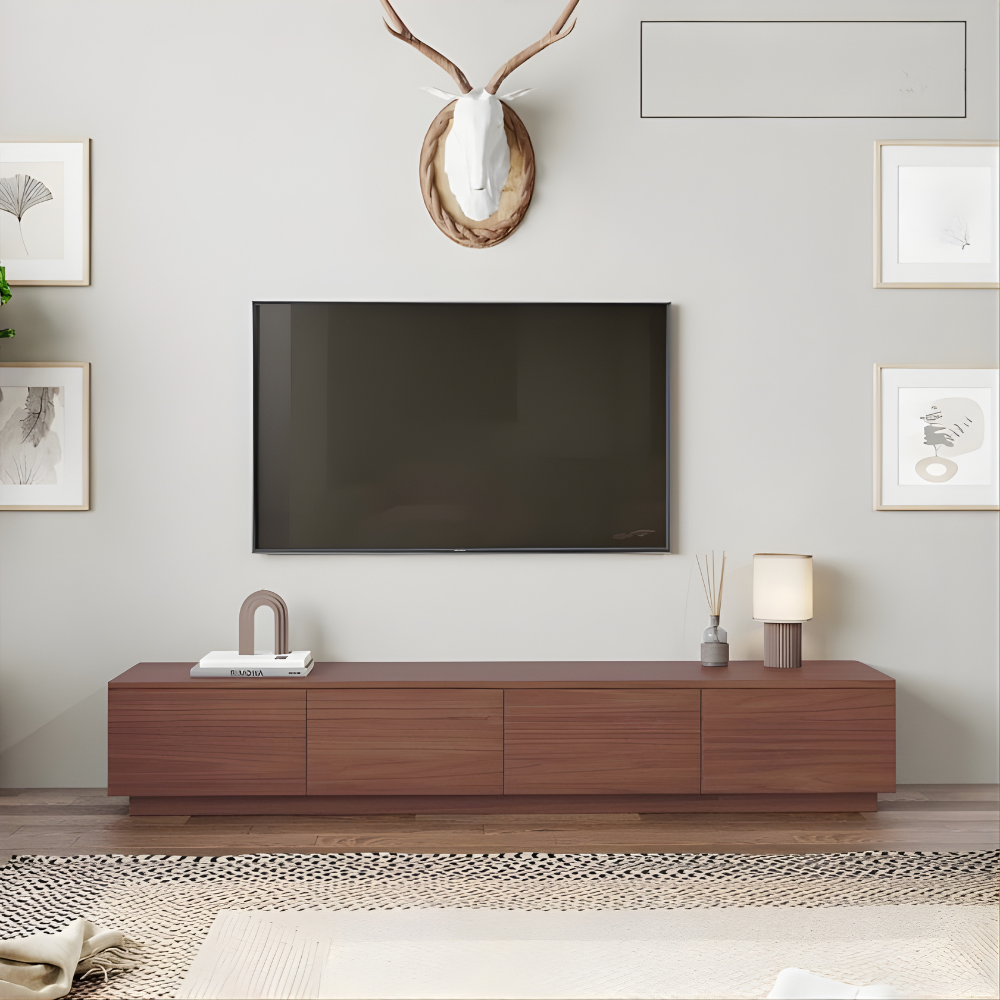 Meuble TV ANGELOS 160cm 4 portes – Marron –