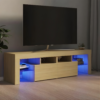 Meuble TV avec éclairage LED JOTIS 200cm - Chêne 1