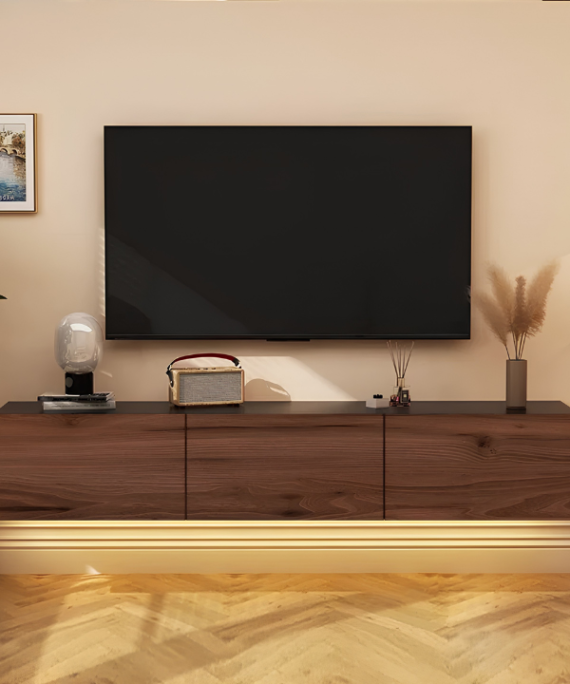 Meuble TV design suspendu JEFE 180 cm - Marron Noyer Exclusif